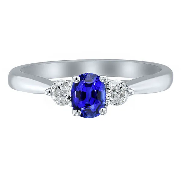 Round Natural Earth Mined Diamond Three Stone Cushion Sri Lankan Sapphire Ring 2 Carats HarryChadEntcom Rings
