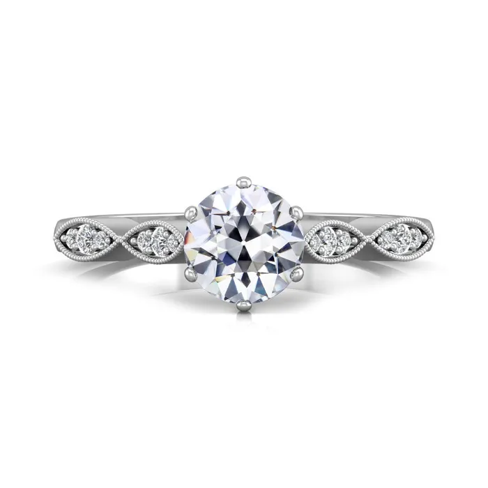Round Old Cut Natural Earth Mined Diamond Wedding Ring Prong Set Milgrain 3 Carats HarryChadEntcom Rings Round Old Cut Natural Earth Mined Diamond Wedding Ring Prong Set Milgrain 3 Carats HarryChadEntcom Rings