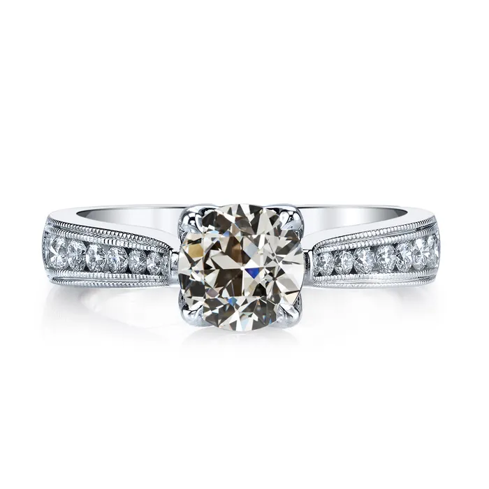 Round Old Mine Cut Genuine Natural Earth Mined Diamond Ring Tapered Milgrain Shank 450 Carats HarryChadEntcom Rings Round Old Mine Cut Genuine Natural Earth Mined Diamond Ring Tapered Milgrain Shank 450 Carats HarryChadEntcom Rings
