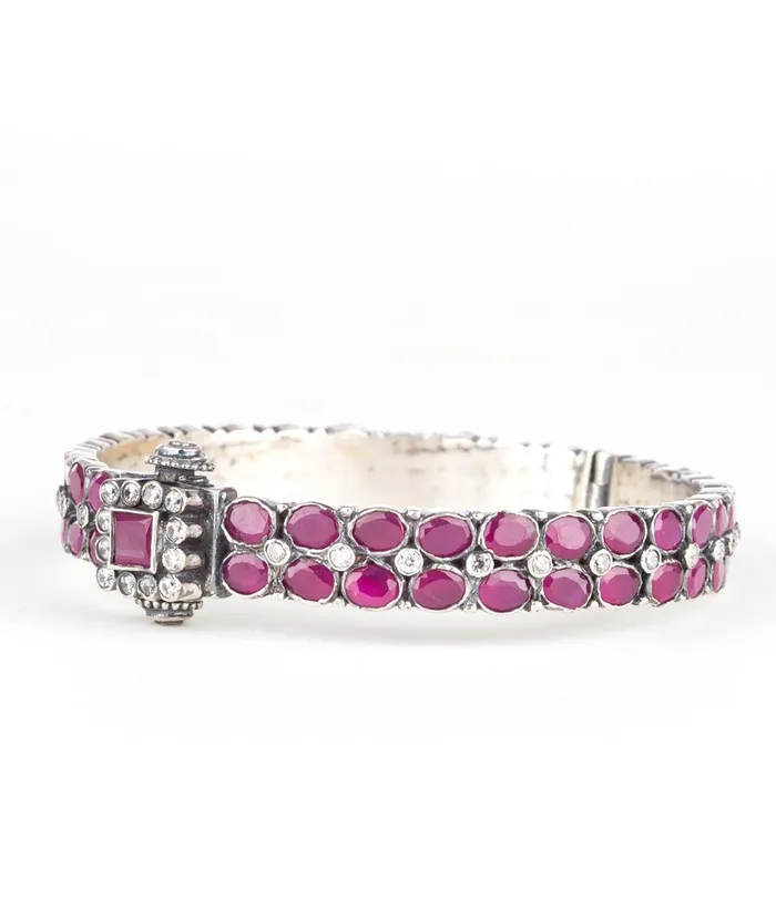 Silversmith Bracelets The Arunodaya Silver Kemp Bracelet OxidisedSize 28
