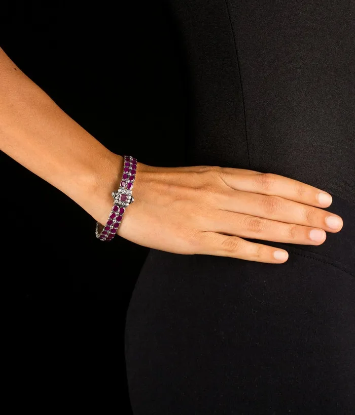 Silversmith Bracelets The Arunodaya Silver Kemp Bracelet OxidisedSize 28
