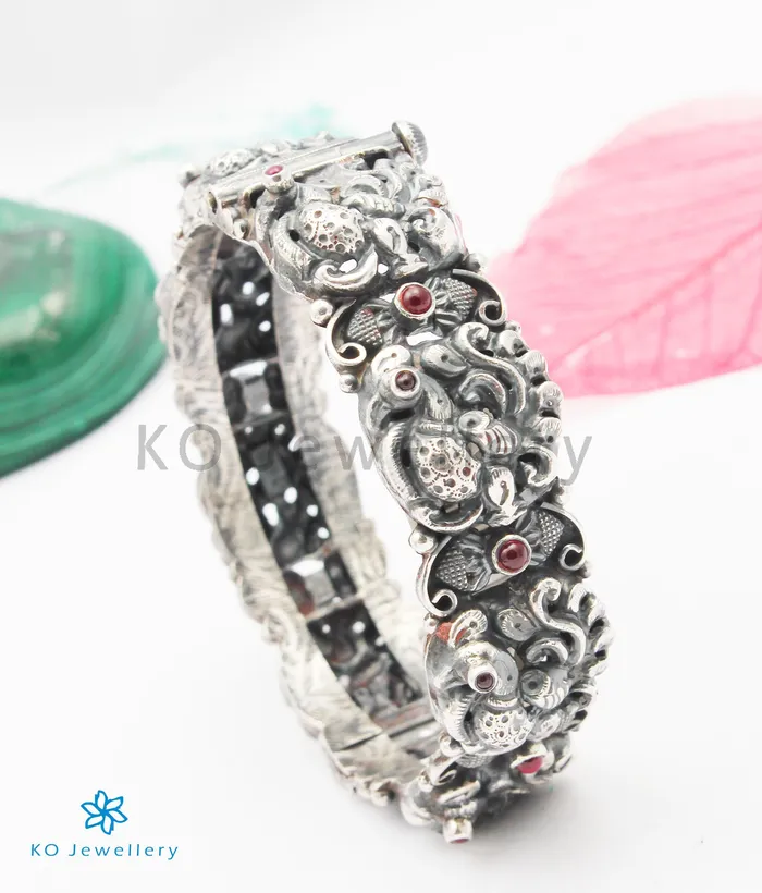 Silversmith Bracelets The Vrsala Silver Peacock Bracelet OxidisedSize 22242628