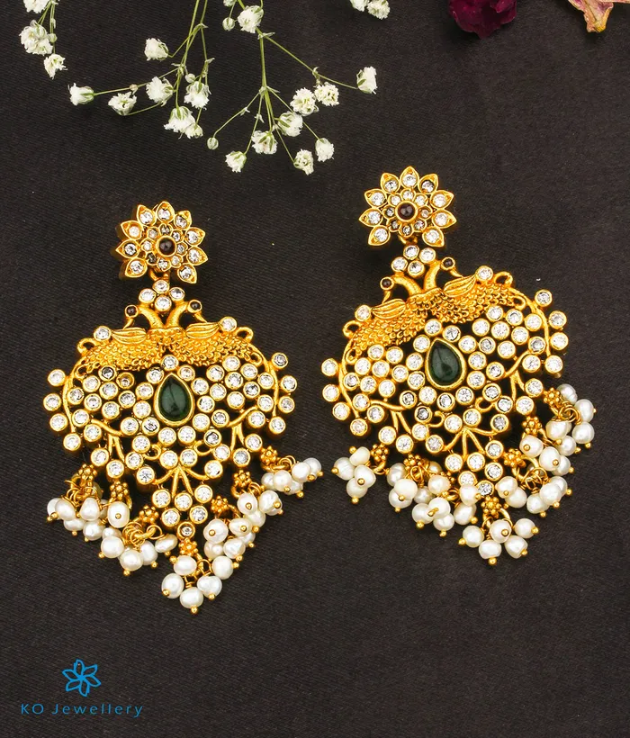 Silversmith Earrings The Mayuram Silver Peacock Earrings