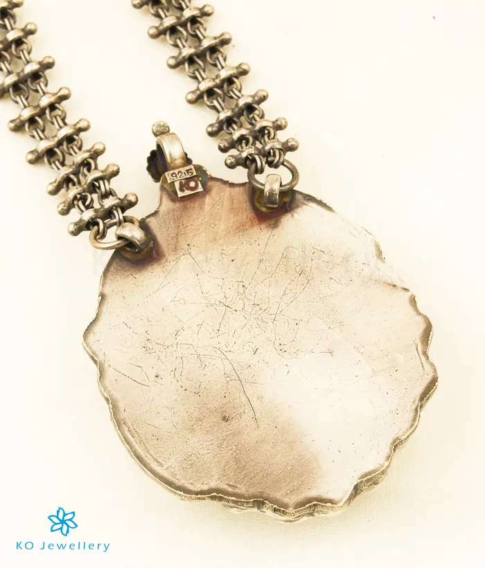 Silversmith Necklaces The Ayudhika Nakkasi Silver Lakshmi Necklace