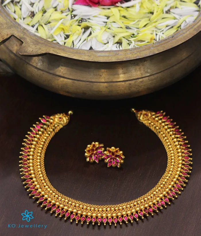 Silversmith Necklaces The Kamala Silver Kempu Necklace