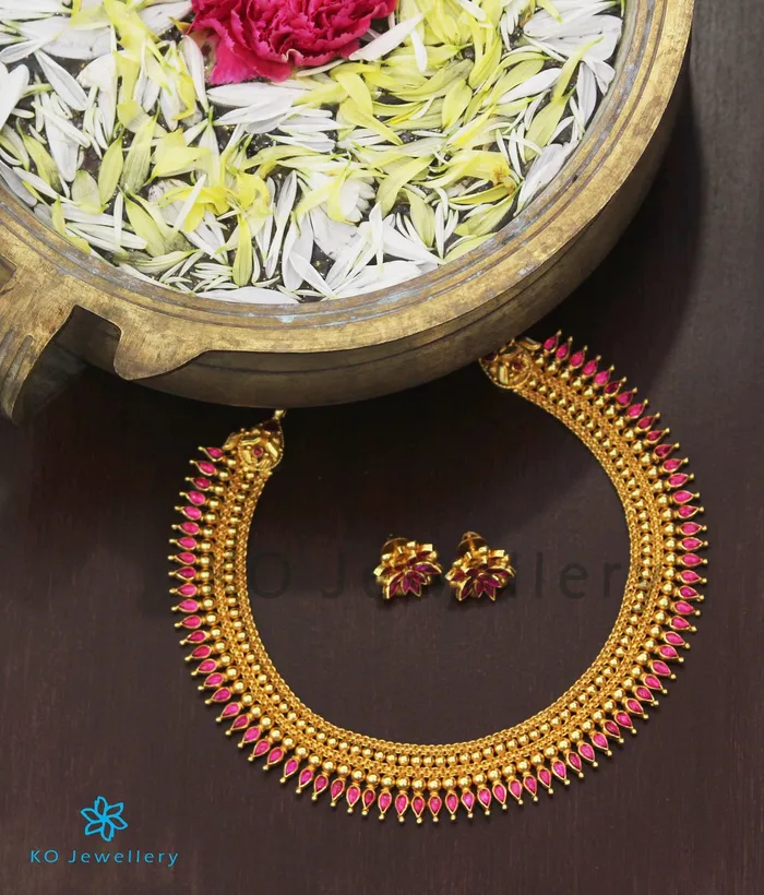 Silversmith Necklaces The Kamala Silver Kempu Necklace