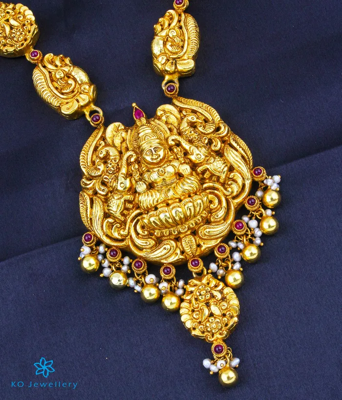 Silversmith Necklaces The Krupa Silver Lakshmi Nakkasi Necklace