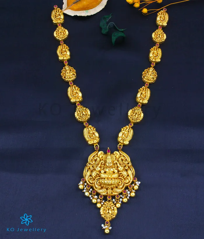 Silversmith Necklaces The Krupa Silver Lakshmi Nakkasi Necklace