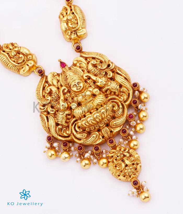 Silversmith Necklaces The Krupa Silver Lakshmi Nakkasi Necklace