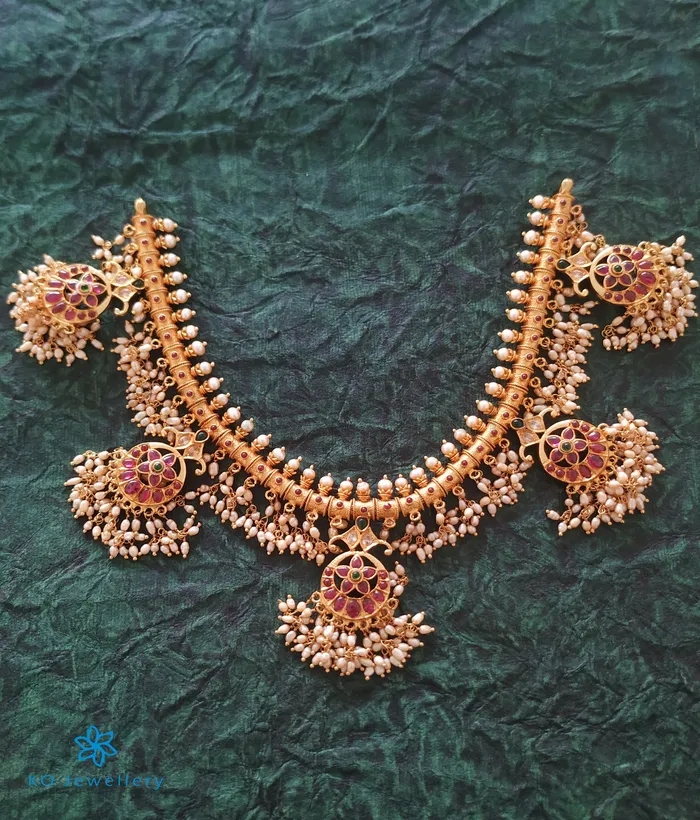 Silversmith Necklaces The Samanvita Silver Guttapusalu Necklace