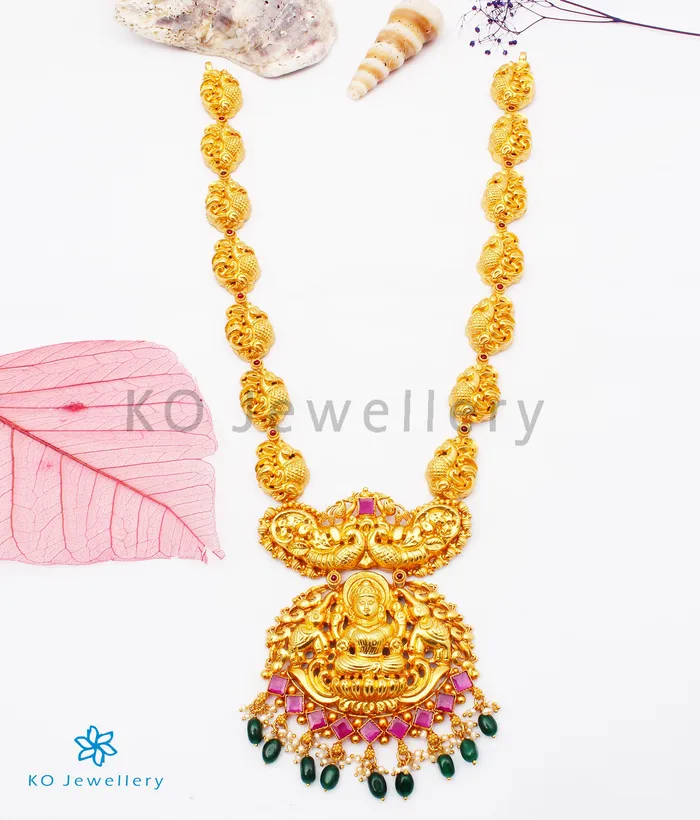 Silversmith Necklaces The Vasudharini Silver Lakshmi Nakkasi Necklace