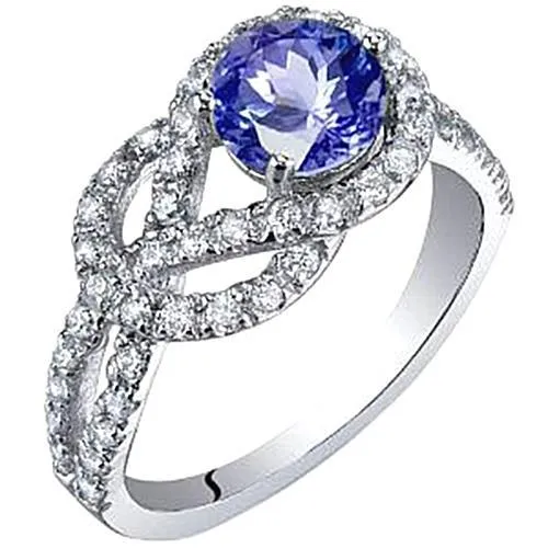 Sparkling 601 Ct Round Ceylon Sapphire Natural Earth Mined Diamonds Ring White Gold 14K GB Rings Sparkling 601 Ct Round Ceylon Sapphire Natural Earth Mined Diamonds Ring White Gold 14K GB Rings
