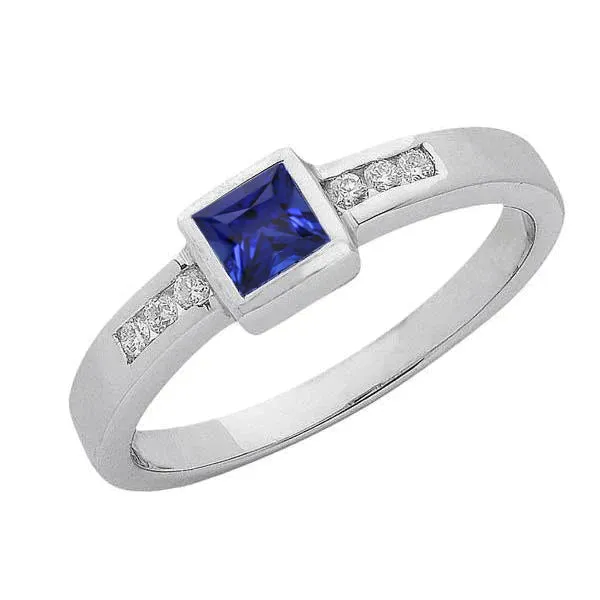 Sri Lanka Sapphire Princess And Natural Earth Mined Diamonds Mens Ring GB Rings Sri Lanka Sapphire Princess And Natural Earth Mined Diamonds Mens Ring GB Rings