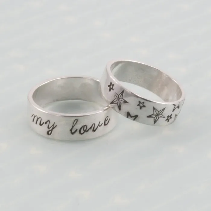 Sterling Silver Ring Stamping Blank 6mm Wide SIZE 7 PSV Rings