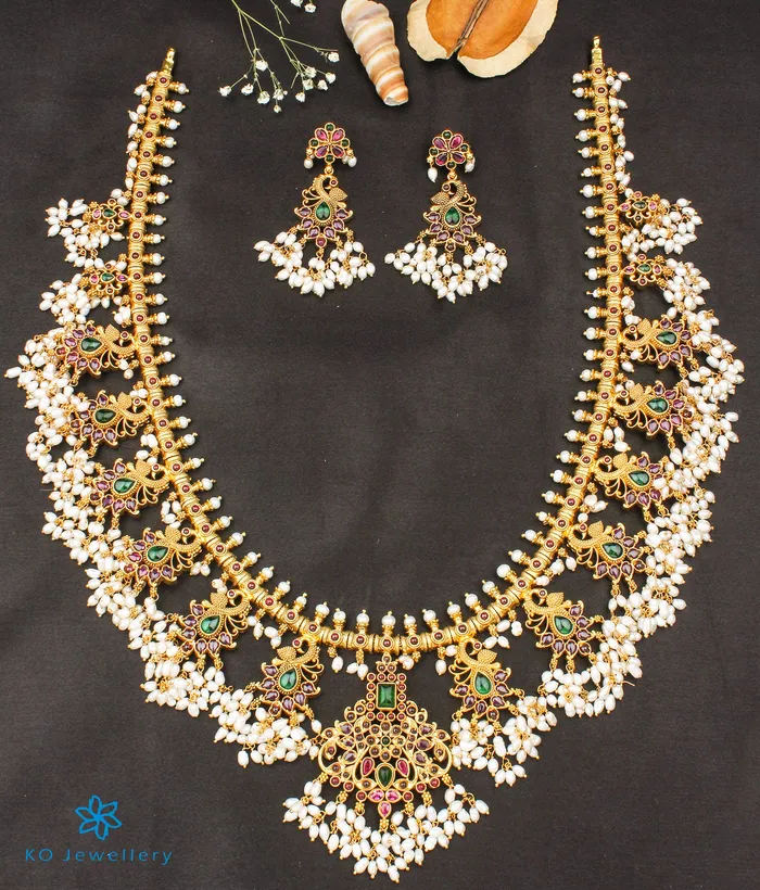 The Rachana Silver Guttapusalu Necklace Long Silversmith Necklaces