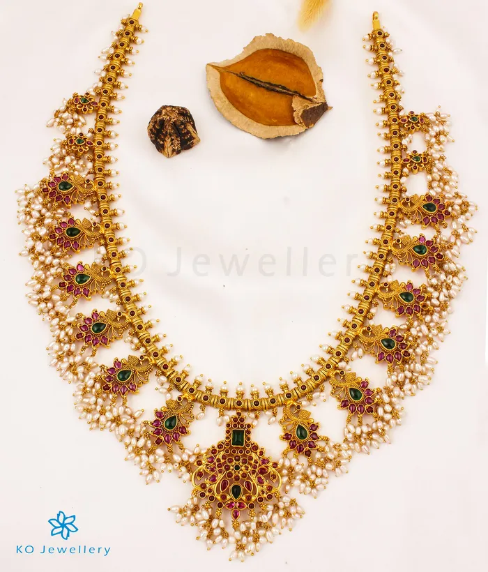 The Rachana Silver Guttapusalu Necklace Long Silversmith Necklaces