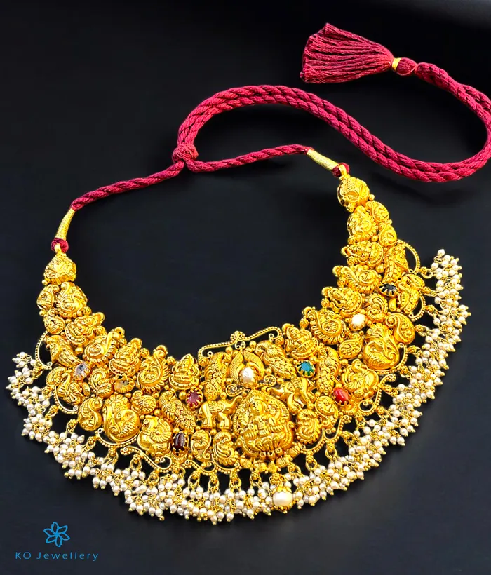 The Samanva Silver Bridal Lakshmi Necklace Silversmith Necklaces