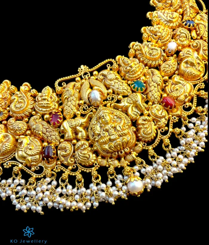 The Samanva Silver Bridal Lakshmi Necklace Silversmith Necklaces