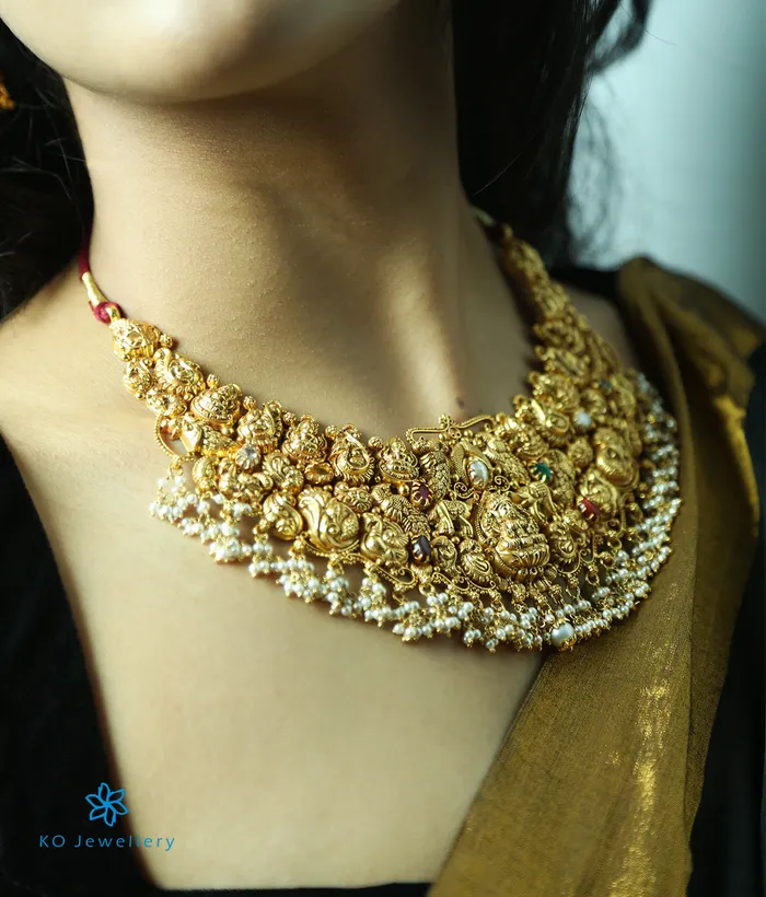 The Samanva Silver Bridal Lakshmi Necklace Silversmith Necklaces