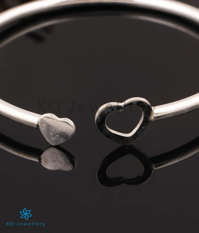 The Twin Hearts Silver Openable Bracelet Imported Bracelets