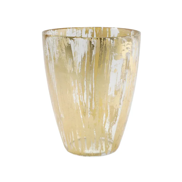 Vietri PreStyled Sets Vietri Rufolo Glass Gold Brushstroke Vase 6D 75H 64 oz Glass Shelf Decor Vietri PreStyled Sets Vietri Rufolo Glass Gold Brushstroke Vase 6D 75H 64 oz Glass Shelf Decor