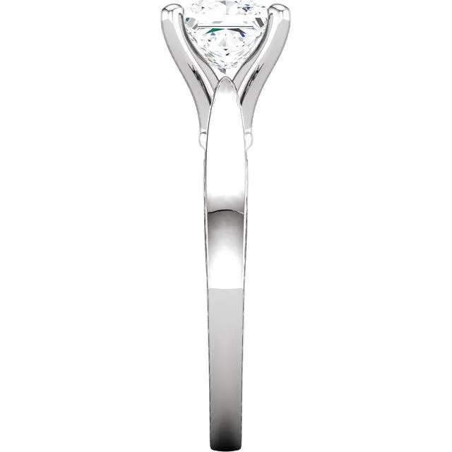 Vintage Style 2 Carat Princess Natural Earth Mined Diamond Solitaire Ring White Gold 14K GB Rings
