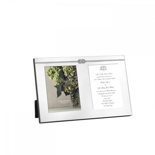Wedgwood Vera Wang Infinity Double Invitation Picture Frame 5x7 Inch Silver Wedgwood Rings