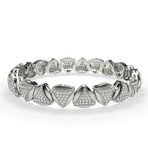 White Gold 14K Sparkling 985 Carats Natural Earth Mined Diamonds Mens Bracelet New GB Bracelets White Gold 14K Sparkling 985 Carats Natural Earth Mined Diamonds Mens Bracelet New GB Bracelets