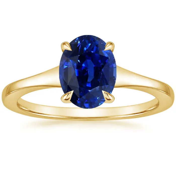 Yellow Gold Solitaire Ring Oval Sri Lankan Sapphire 3 Carats HarryChadEntcom Rings Yellow Gold Solitaire Ring Oval Sri Lankan Sapphire 3 Carats HarryChadEntcom Rings
