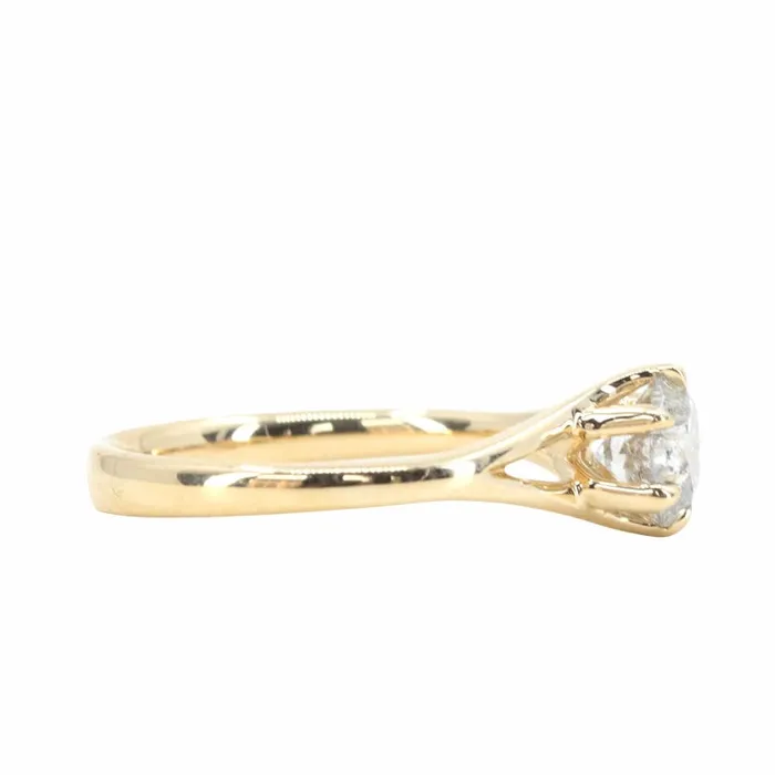081ct Salt and Pepper Diamond Six Prong Split Shank Ring In 18k Yellow Gold Anueva Jewelry Rings