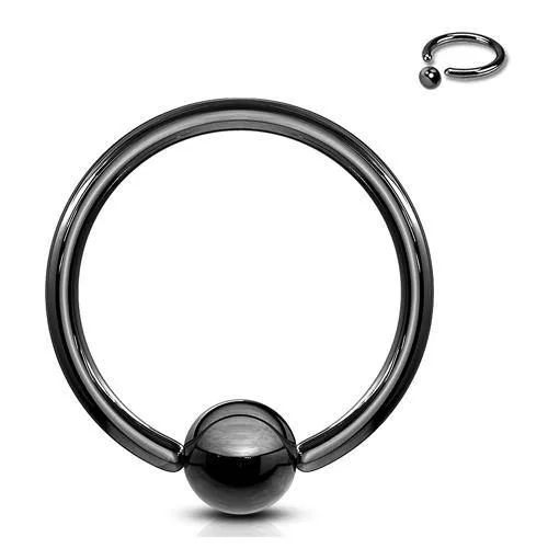 10g Black Captive Bead Ring Tulsa Body Jewelry Rings