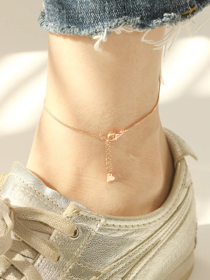 14K 18K Gold Bear Cubic Anklet MinimalBijoux PreStyled Sets