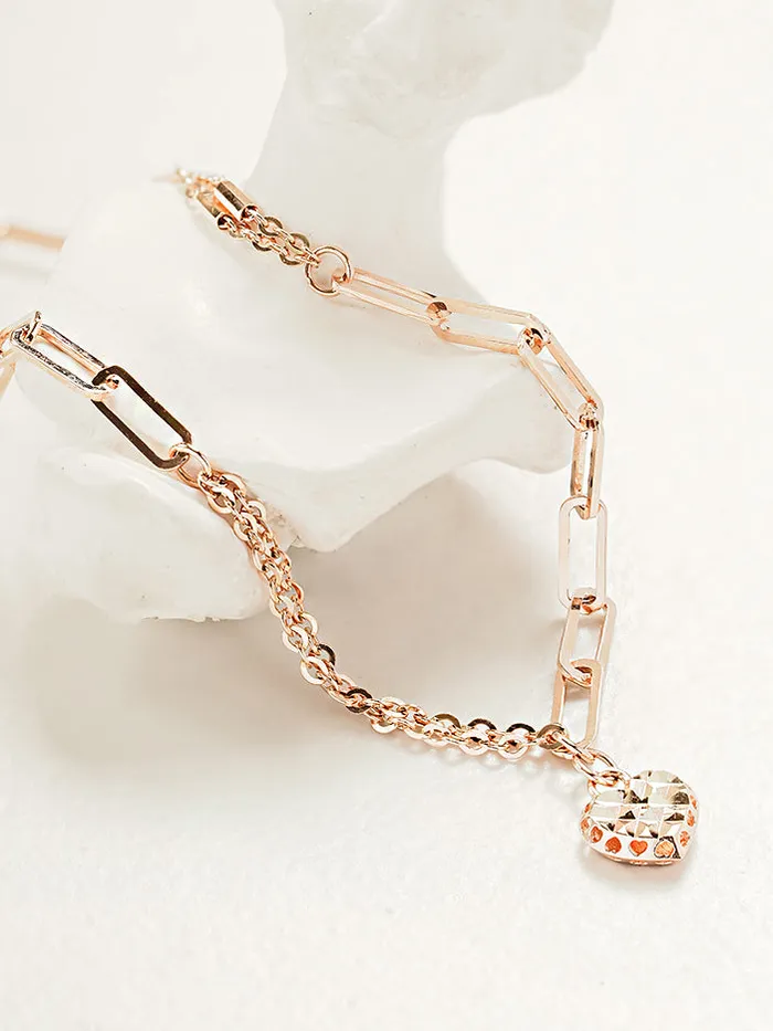 14K 18K Gold Cutting Heart Bracelet Anklet MinimalBijoux Bracelets