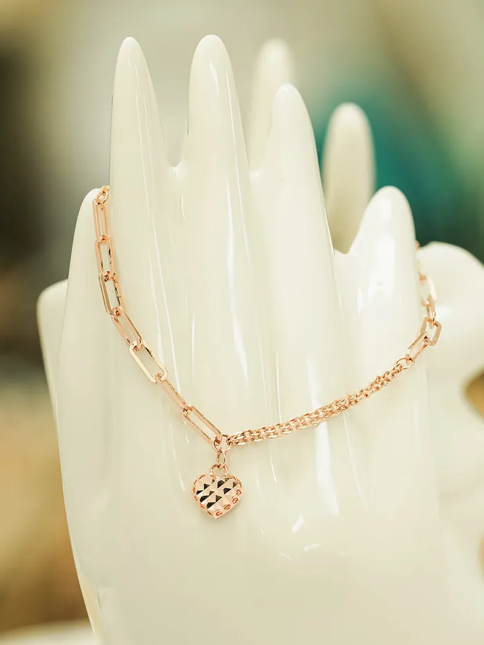 14K 18K Gold Cutting Heart Bracelet Anklet MinimalBijoux Bracelets