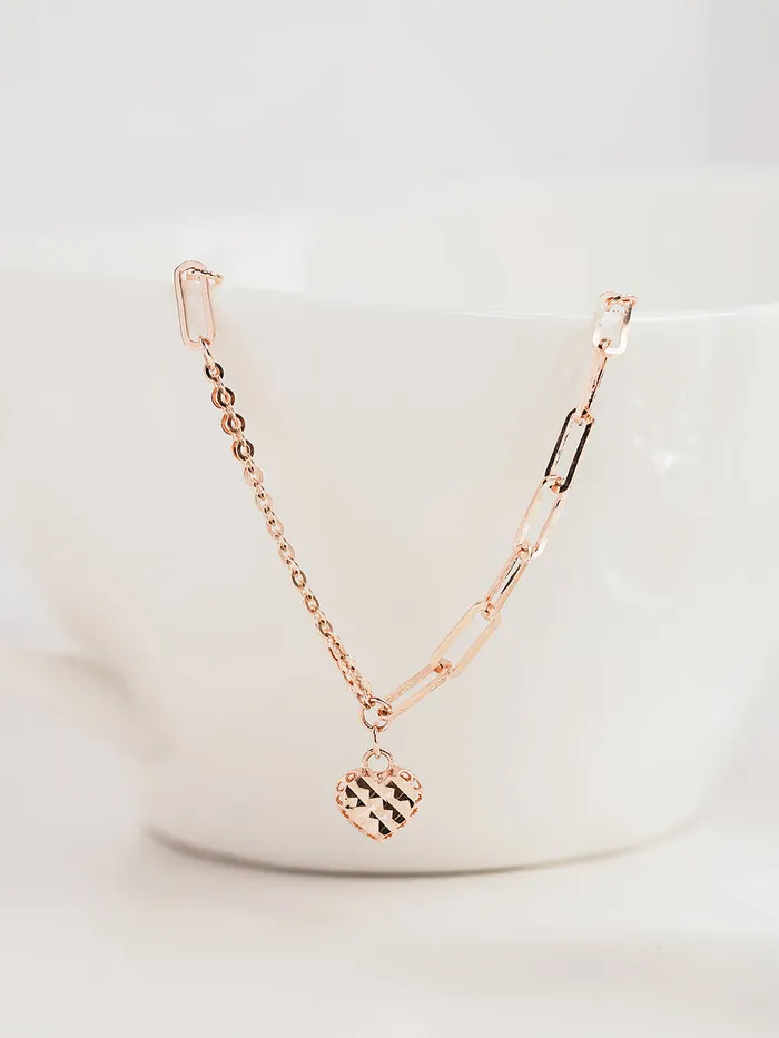 14K 18K Gold Cutting Heart Bracelet Anklet MinimalBijoux Bracelets