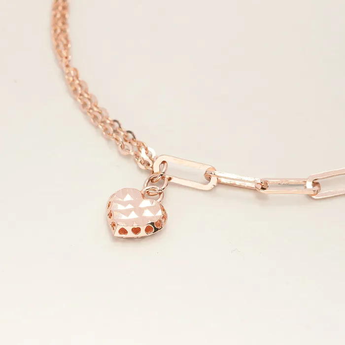 14K 18K Gold Cutting Heart Bracelet Anklet MinimalBijoux Bracelets