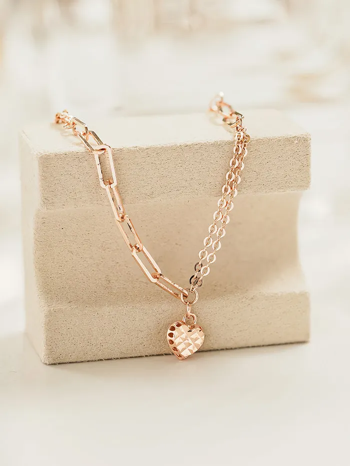 14K 18K Gold Cutting Heart Bracelet Anklet MinimalBijoux Bracelets