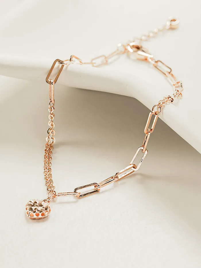 14K 18K Gold Cutting Heart Bracelet Anklet MinimalBijoux Bracelets
