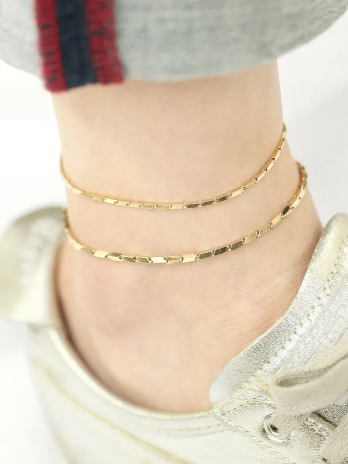 14K 18K Gold Style Chain Anklet Bracelet MinimalBijoux Bracelets