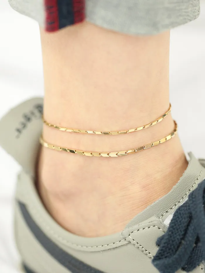 14K 18K Gold Style Chain Anklet Bracelet MinimalBijoux Bracelets