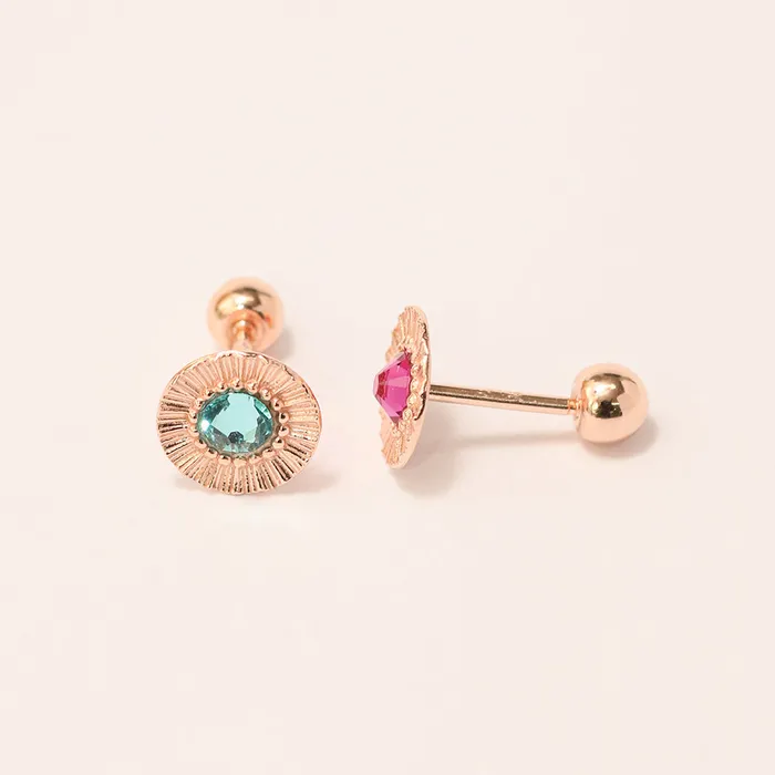 14K Gold Antique Stone Cartilage Earring 20G18G16G MinimalBijoux Earrings