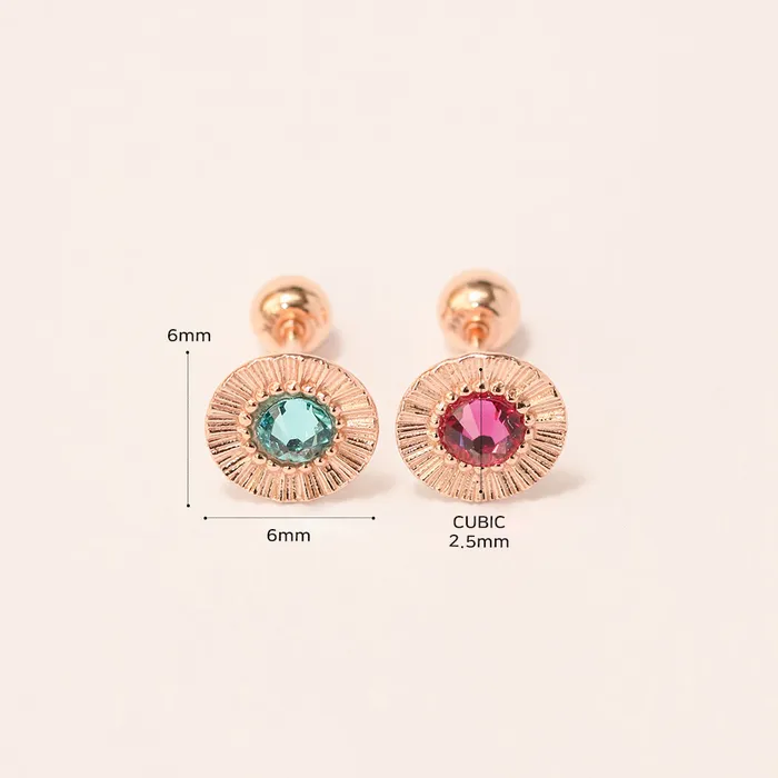 14K Gold Antique Stone Cartilage Earring 20G18G16G MinimalBijoux Earrings