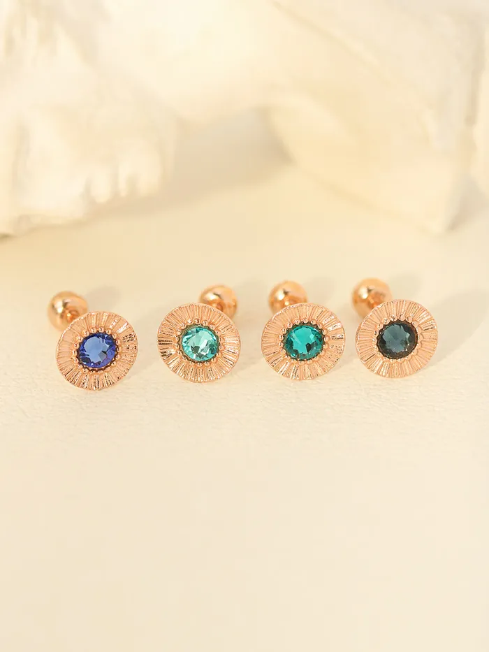 14K Gold Antique Stone Cartilage Earring 20G18G16G MinimalBijoux Earrings