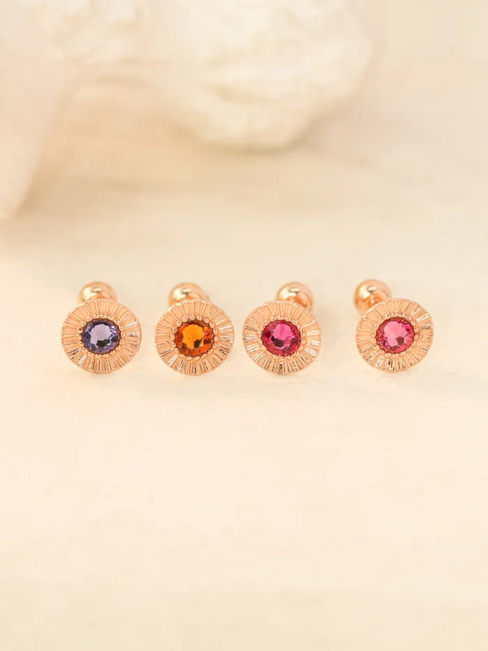 14K Gold Antique Stone Cartilage Earring 20G18G16G MinimalBijoux Earrings