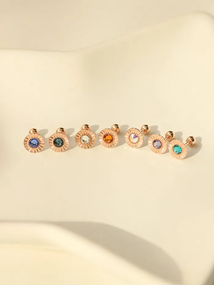 14K Gold Antique Stone Cartilage Earring 20G18G16G MinimalBijoux Earrings