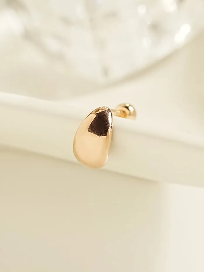 14K Gold Baked Bean Cartilage Earring 20G MinimalBijoux Earrings