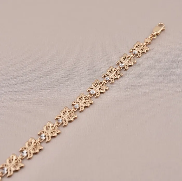 14K Gold Butterfly Womens Bracelet AB834 AB and J Bracelets