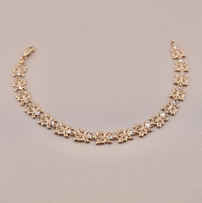 14K Gold Butterfly Womens Bracelet AB834 AB and J Bracelets