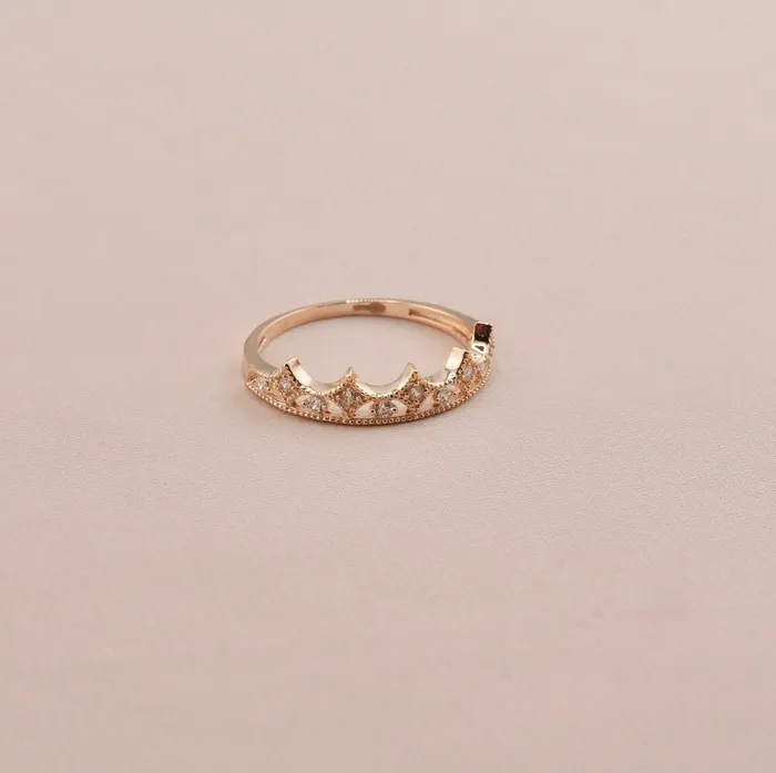 14K Gold Crown Womens Ring RG2779 AB and J Rings