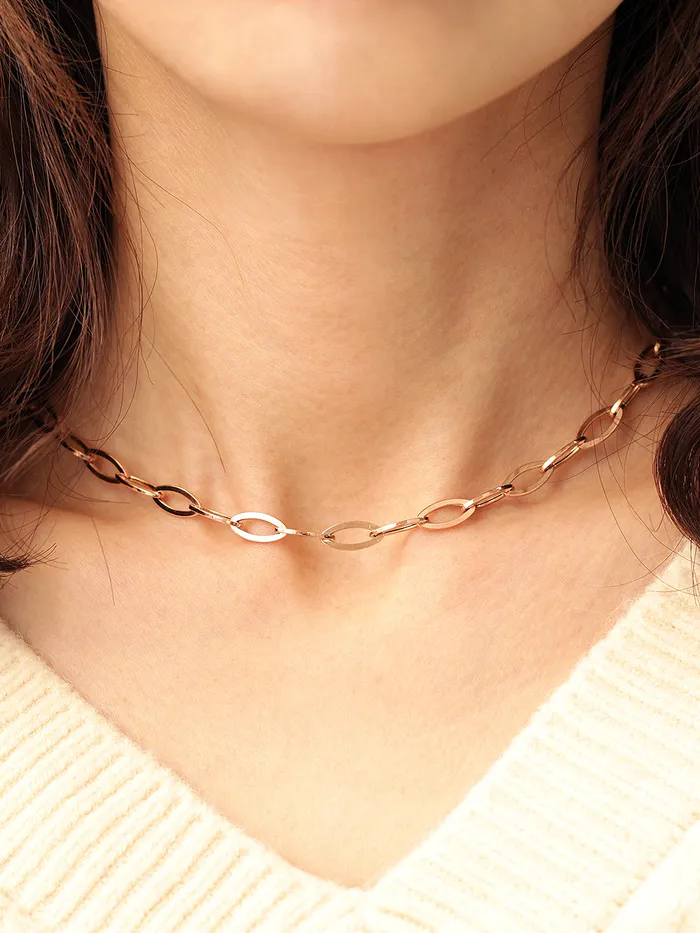 14K Gold Heart Round Chain Necklace MinimalBijoux Necklaces